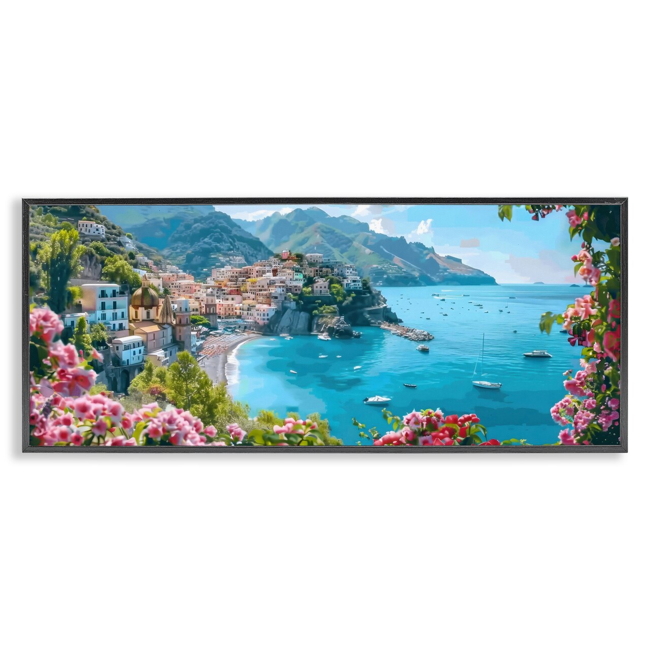 Stupell Industries Mediterranean Seascape View Framed Giclee, design by LSR Creative Studio